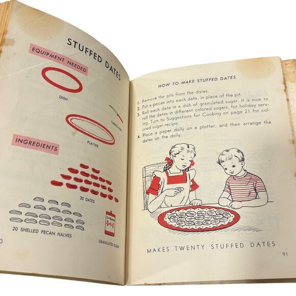 Vintage Childs First Cookbook 1950s Happy Hour Book For Boys & Girls Ages 7-12 B - Picture 10 of 12